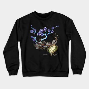 Wonderful elegant peacock with flowers Crewneck Sweatshirt